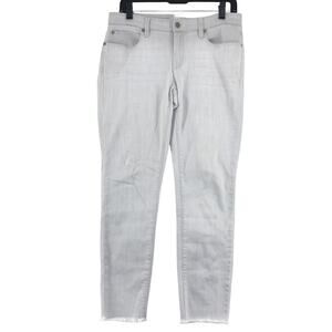 Eileen Fisher Womens Size 8 Jeans Stretch Light Gray Wash Raw Hem Ankle Length